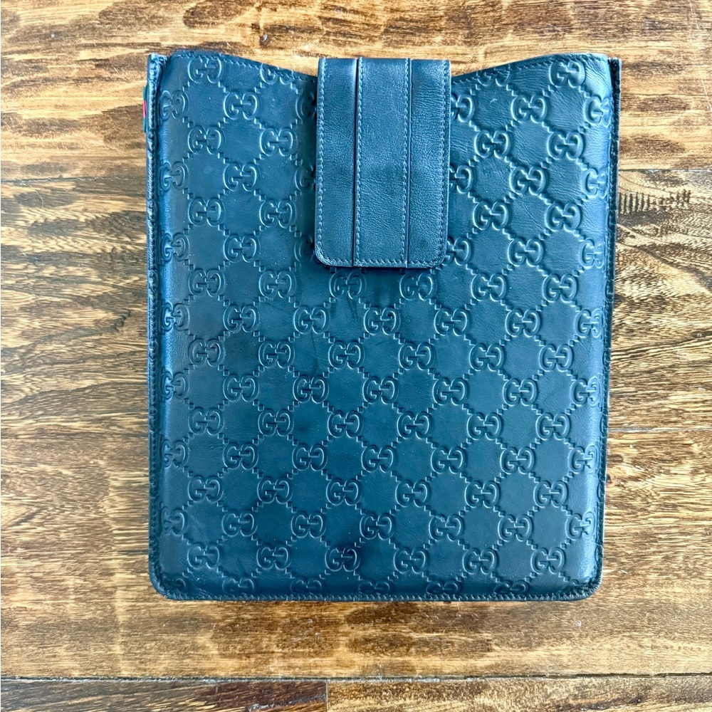 Authentic Gucci Black Embossed Tablet Sleeve - (NWT)
